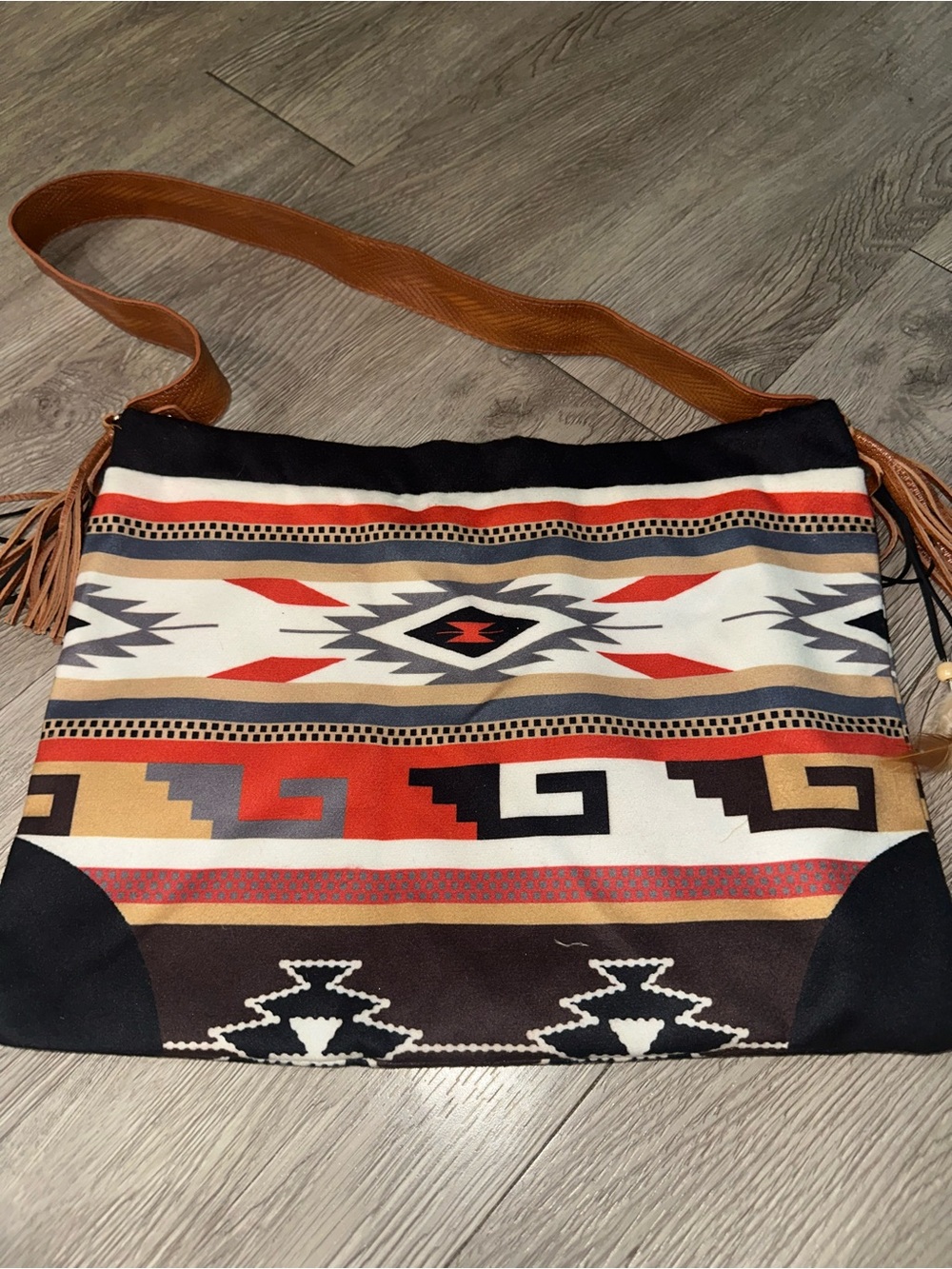 Aztec Feather Tassel Western Crossbody Bag Purse - Picture 2 of 8
